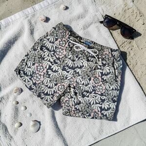 J. Crew Men's Medium Swimwear Multicolored Tropical Print Swimming Trunks Shorts